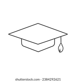Graduation cap Line Icon in trendy flat style isolated. Education symbol for your web design, logo, UI. Vector illustration