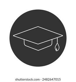 Graduation cap line Icon in trendy flat style isolated. Education symbol for your web design, logo, UI. Vector illustration