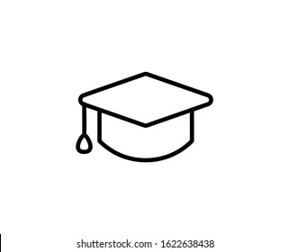 Graduation cap line icon. Vector symbol in trendy flat style on white background. Graduation cap sing for design.