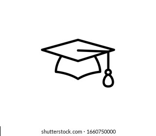 Graduation cap line icon. Vector symbol in trendy flat style on white background. Graduation cap sing for design.