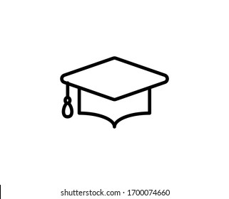 Graduation cap line icon. Vector symbol in trendy flat style on white background. Graduation cap sing for design.