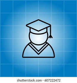 Graduation cap line icon. vector illustration
