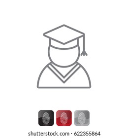 Graduation cap line icon. vector illustration
