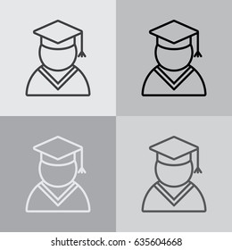 Graduation cap line icon. vector illustration