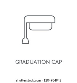 Graduation cap linear icon. Graduation cap concept stroke symbol design. Thin graphic elements vector illustration, outline pattern on a white background, eps 10.