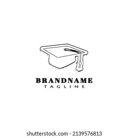 graduation cap logo cartoon design template icon black modern isolated vector