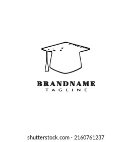 graduation cap logo cartoon design template icon black modern isolated vector