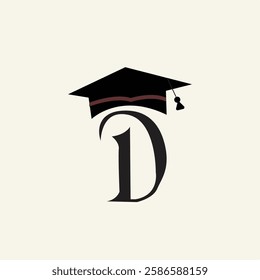 Graduation Cap Logo Design Featuring Letter D with Modern Aesthetic