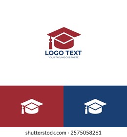 Graduation cap logo design template