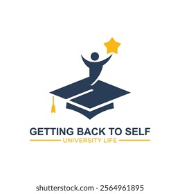  graduation cap logo. education logo.