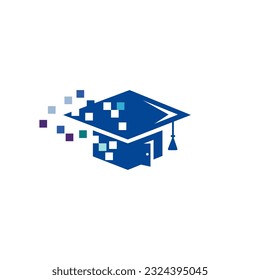 graduation cap logo or education application technology