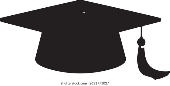 graduation cap logo silhouette icon vector illustration