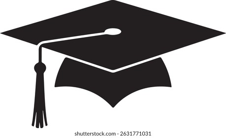 graduation cap logo silhouette icon vector illustration