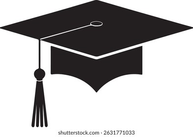 graduation cap logo silhouette icon vector illustration