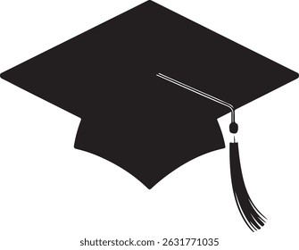 graduation cap logo silhouette icon vector illustration