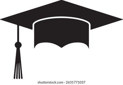 graduation cap logo silhouette icon vector illustration