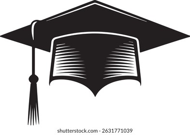 graduation cap logo silhouette icon vector illustration