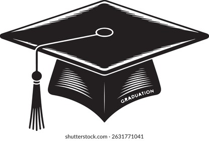 graduation cap logo silhouette icon vector illustration