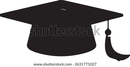 graduation cap logo silhouette icon vector illustration