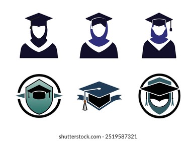 Graduation Cap and logo vector
