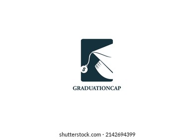 Graduation Cap Money Icon Vector Design. Scholarship logo concept design. Dollar sign vector design.