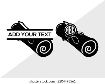 Graduation Cap Monogram SVG Printable Vector Illustration