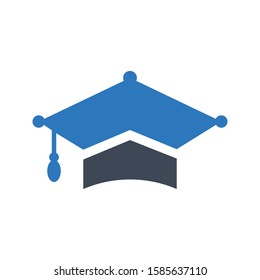 Graduation cap mortar board vector icon