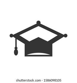 Graduation cap mortar vector icon