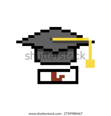 Graduation Cap Mortarboard And Diploma Scroll