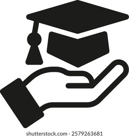 A graduation cap, or mortarboard, is a flat, square-shaped hat worn by graduates during commencement ceremonies, symbolizing academic achievement and the completion of educational milestones.