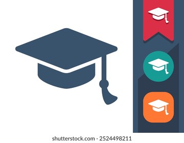 Graduation Cap, Mortarboard-Symbol. Professionelles, Pixel perfektes Symbol. EPS 10-Format.