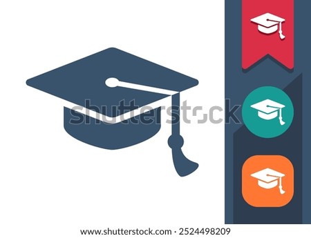 Graduation Cap, Mortarboard Icon. Professional, pixel perfect icon. EPS 10 format.