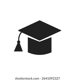 Graduation cap or Mortarboard icon symbol. graduation cap set, Graduation Cap Icon on Checkerboard Transparent Background.