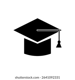 Graduation cap or Mortarboard icon symbol. graduation cap set, Graduation Cap Icon on Checkerboard Transparent Background.