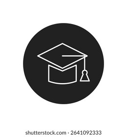 Graduation cap or Mortarboard icon symbol. graduation cap set, Graduation Cap Icon on Checkerboard Transparent Background.