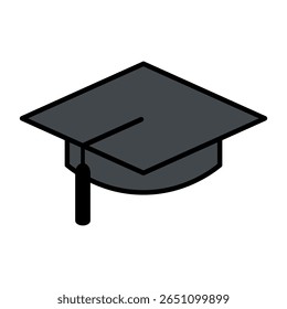 graduation cap or mortarboard vector icon illustration