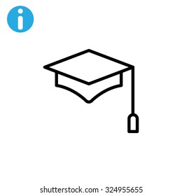 graduation cap, mortarboard web icon