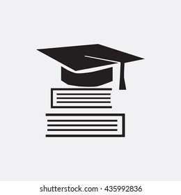 Graduation cap on book Icon