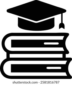 Graduation Cap on Books Vector Illustration