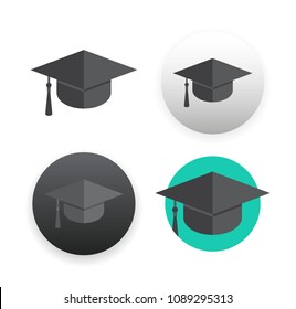 Graduation cap on white background