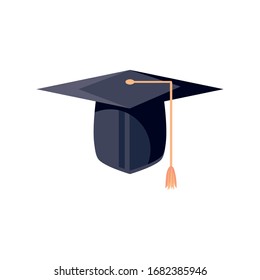 graduation cap on white background vector illustration design