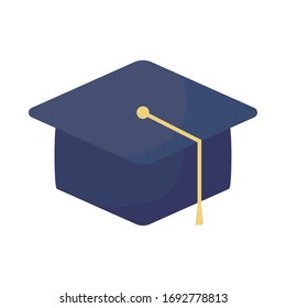 graduation cap on white background vector illustration design