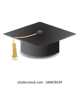 Graduation Cap on white background 