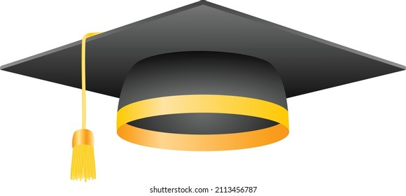 graduation cap on white background. Isolated vector illustration