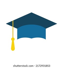 Graduation cap on white background. Vector illustration. Education and university concept. Design for graduation ceremony. Congratulations graduates design. Graduation hat.