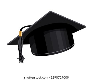 Graduation cap on a white background. Education concept. Illustration, icon, vector