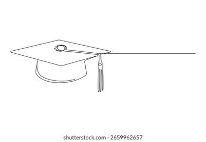 Graduierung Cap Eine Linie Kunstzeichnung