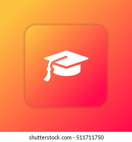 Graduation Cap Orange Bright App Ui/ux Icon / Logo Design