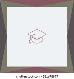Graduation cap outline  Vector Icon.