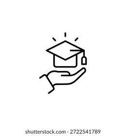 Graduación Cap Over Hand Concepto De Éxito En La Educación